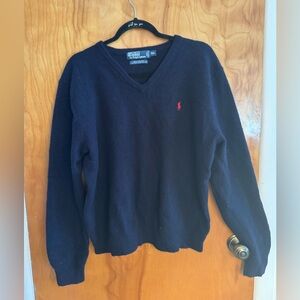 ✨Vintage Polo by Ralph Lauren 100% Lambswool Navy Sweater, Size XXL